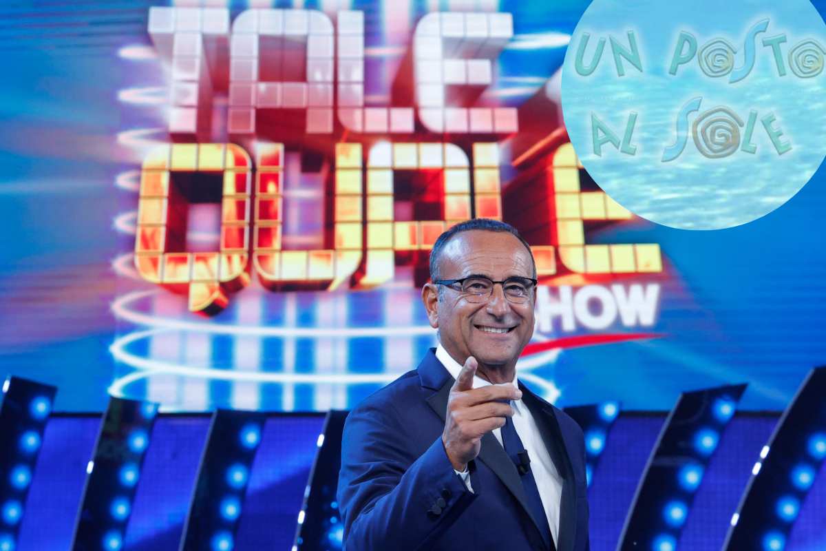 carlo conti a tale e quale show- logo un posto al sole