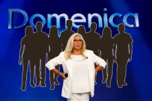 Mara Venier a Domenica In, sagome persone