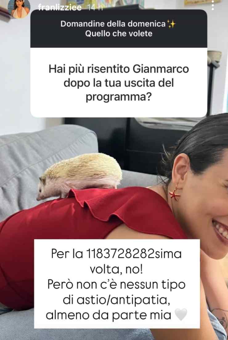 francesca polizzi risponde su Instagram 