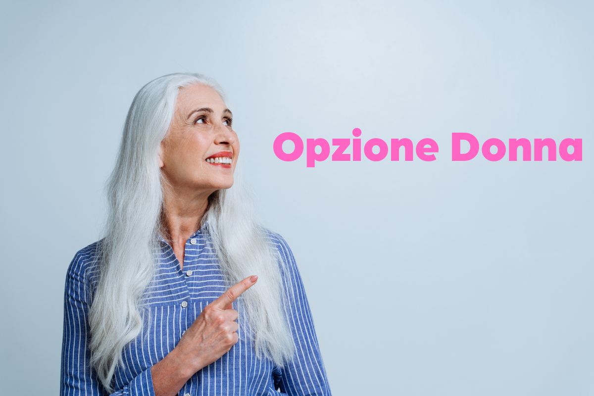 donna indica la scritta opzione donna